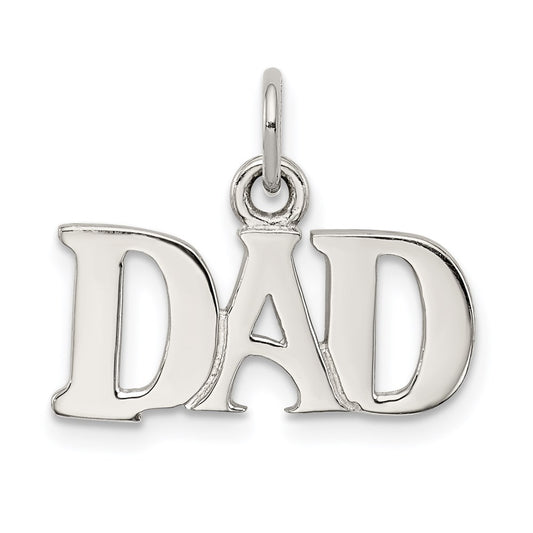 Sterling Silver Rhodium-plated Dad Charm QC7513