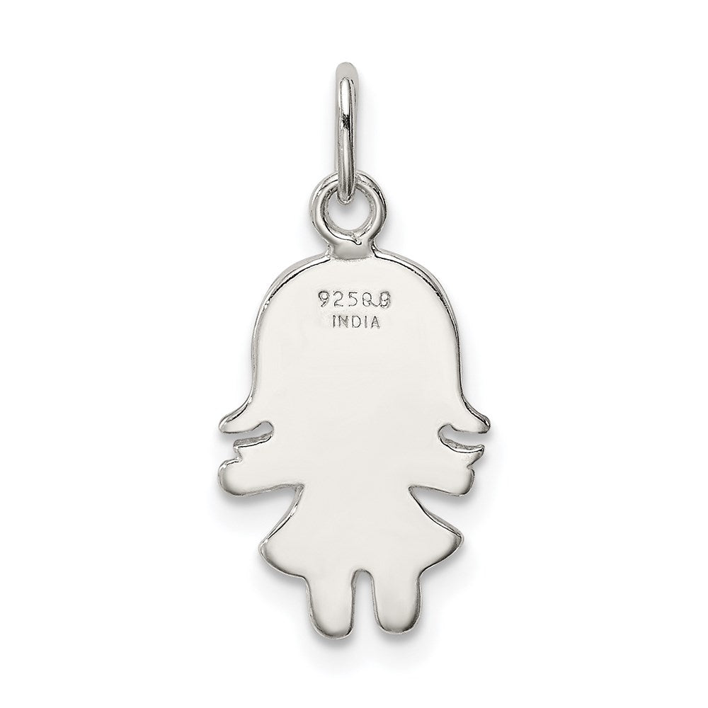 Sterling Silver Enameled Girl Charm QC7515