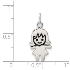Sterling Silver Enameled Girl Charm QC7515
