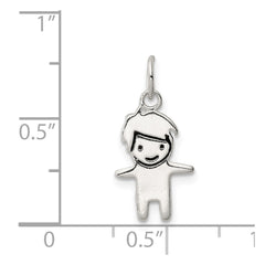 Sterling Silver Enameled Boy Charm QC7516