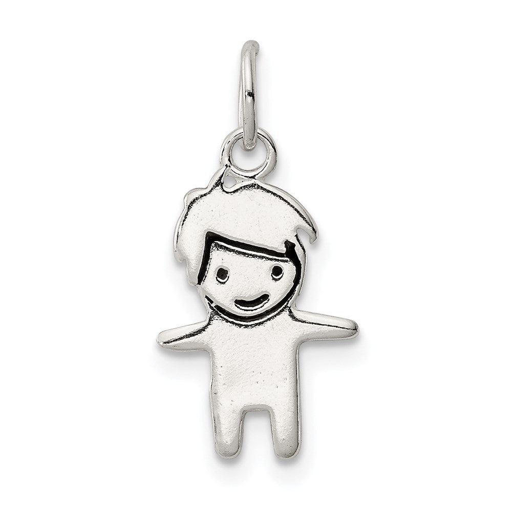 Sterling Silver Enameled Boy Charm QC7516