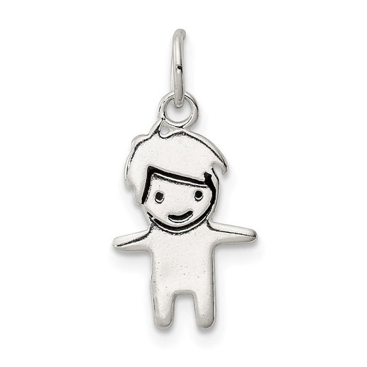 Sterling Silver Enameled Boy Charm QC7516
