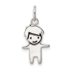 Sterling Silver Enameled Boy Charm QC7516