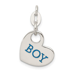 Sterling Silver Polished Enamel Boy Charm QC7517