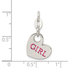Sterling Silver Polished Enamel Girl Charm QC7518