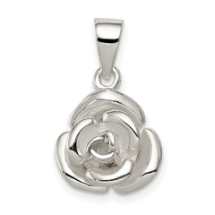 Sterling Silver Rose Pendant QC7548