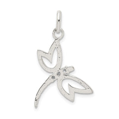 Sterling Silver With CZ Dragonfly Pendant QC7566
