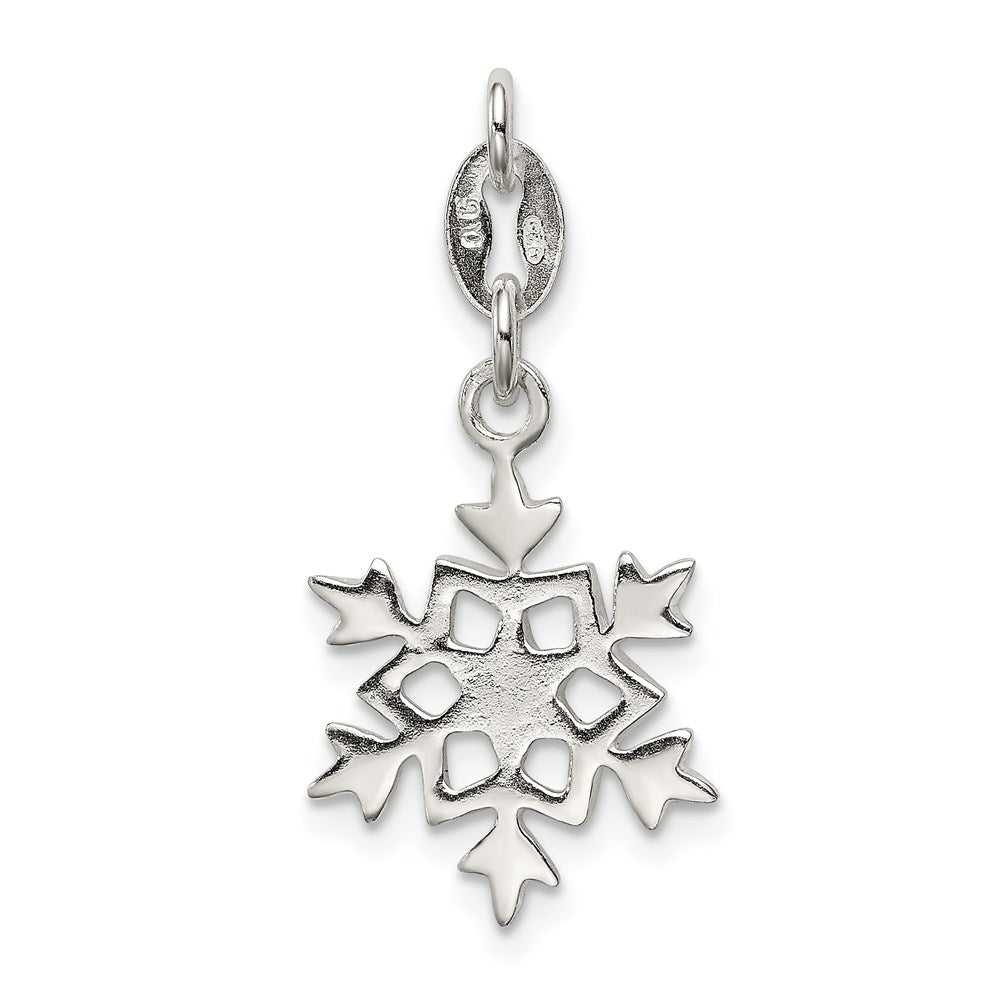 Sterling Silver Polished Snowflake Charm QC7573