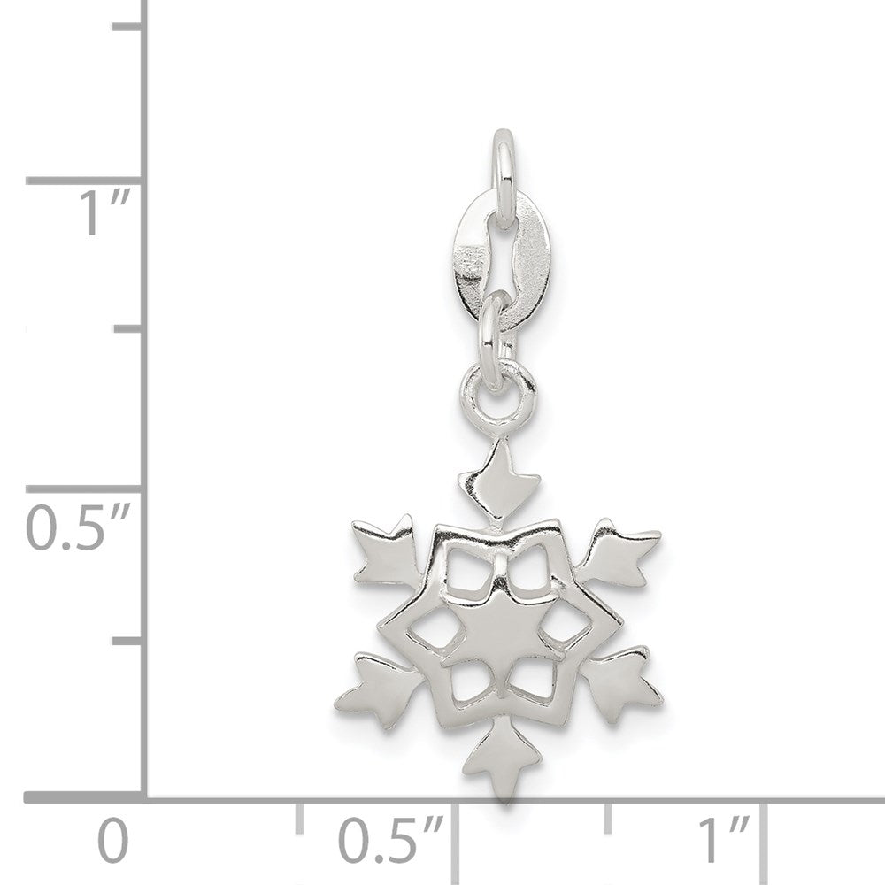 Sterling Silver Polished Snowflake Charm QC7573
