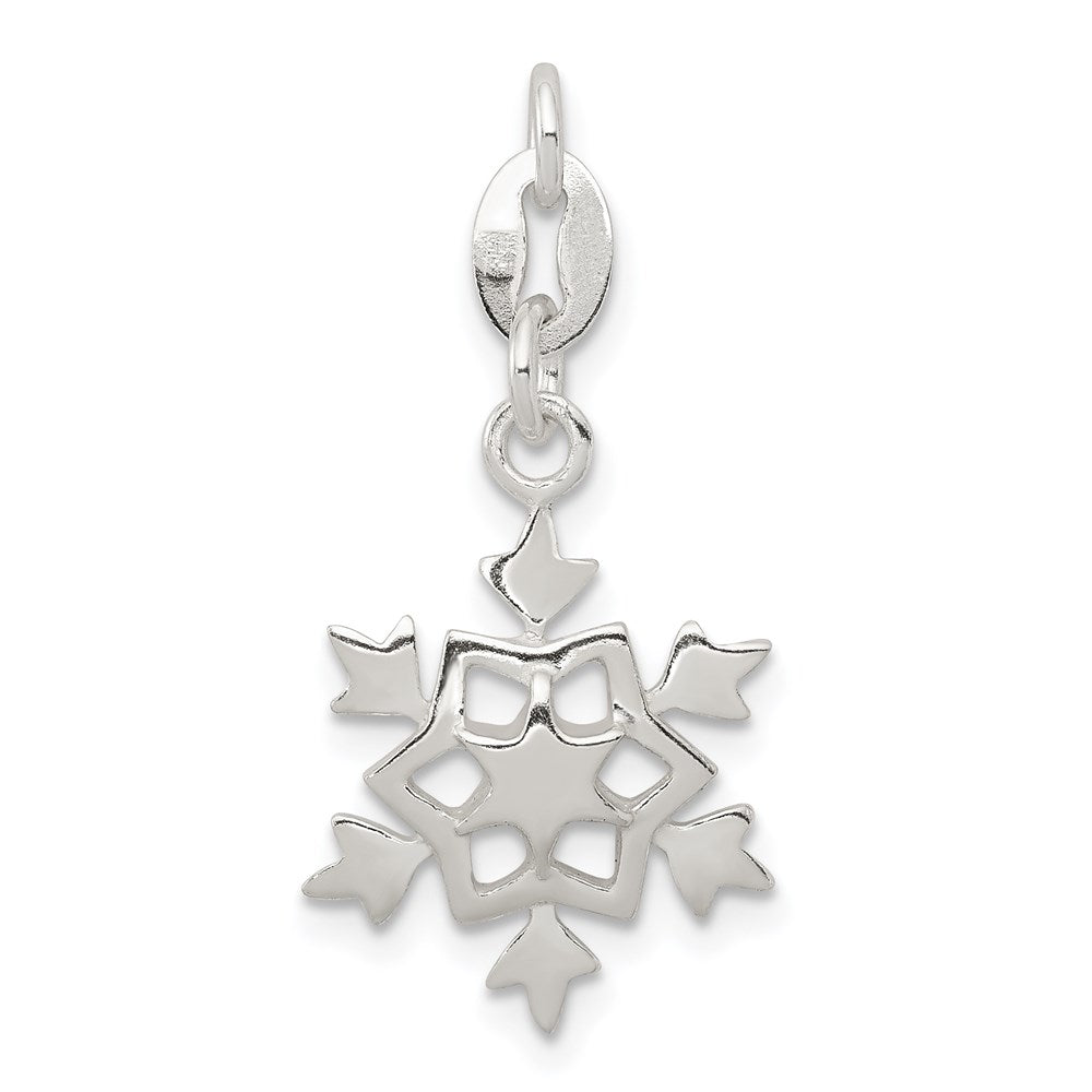 Sterling Silver Polished Snowflake Charm QC7573