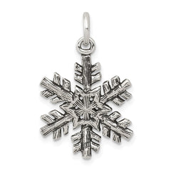 Sterling Silver Antiqued Snow Flake Charm QC7574