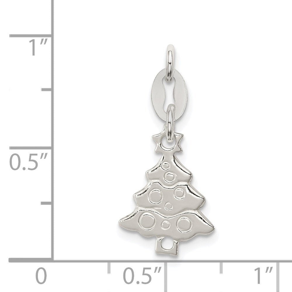 Sterling Silver Polished Christmas Tree Charm QC7578