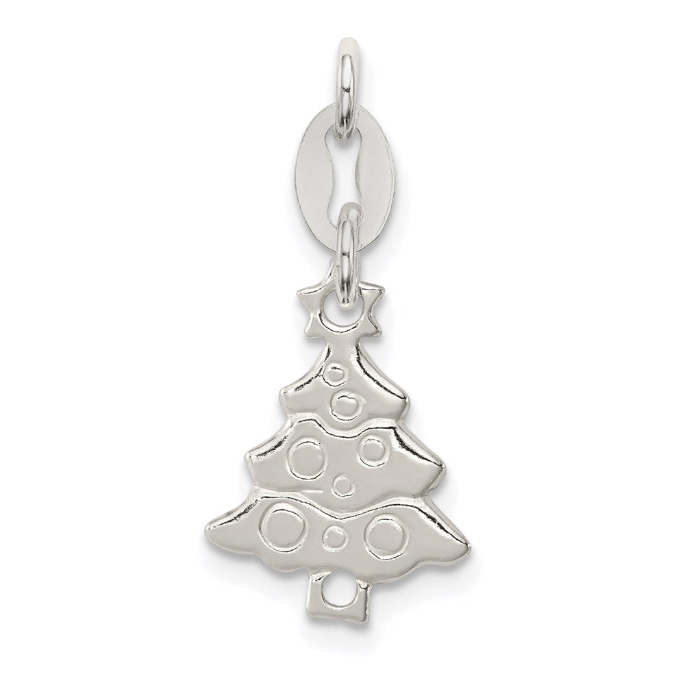 Sterling Silver Polished Christmas Tree Charm QC7578