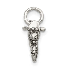 Sterling Silver Antiqued Motorcycle Charm QC7586