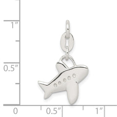 Sterling Silver Polished Airplane Charm QC7590
