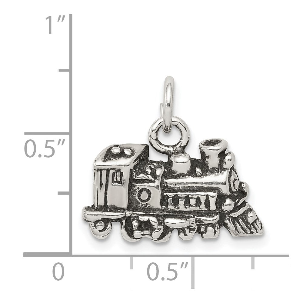 Sterling Silver Antiqued Train Charm QC7594