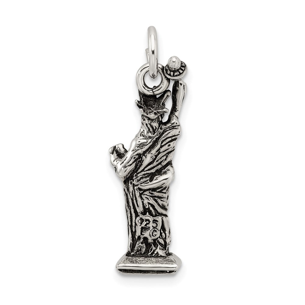 Sterling Silver Antiqued Statue of Liberty Charm QC7603