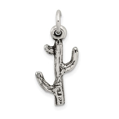Sterling Silver Antiqued Cactus Charm QC7605