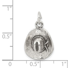 Sterling Silver Antiqued Cowboy Hat Charm QC7607