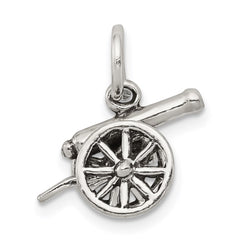 Sterling Silver Antiqued Cannon Charm QC7609