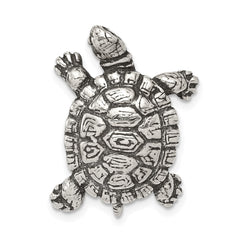 Sterling Silver Antiqued Turtle Charm QC7672