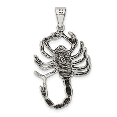 Sterling Silver Antiqued Scorpion Charm QC7680