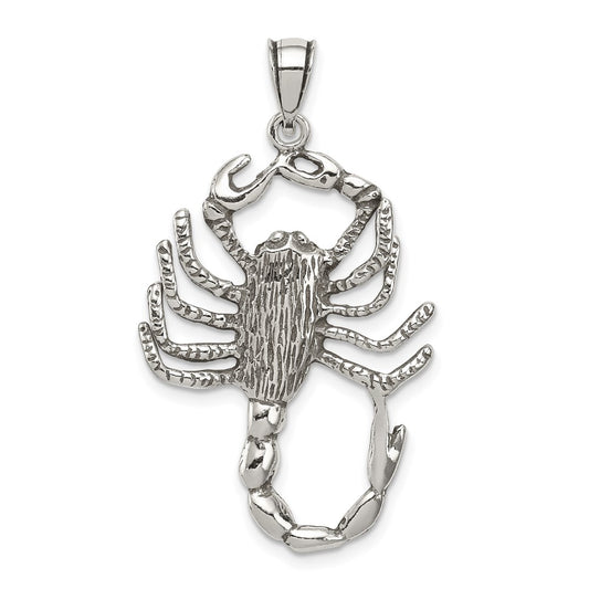 Sterling Silver Antiqued Scorpion Charm QC7680