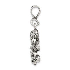 Sterling Silver Antiqued Octopus Charm QC7703