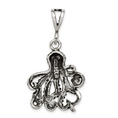 Sterling Silver Antiqued Octopus Charm QC7703