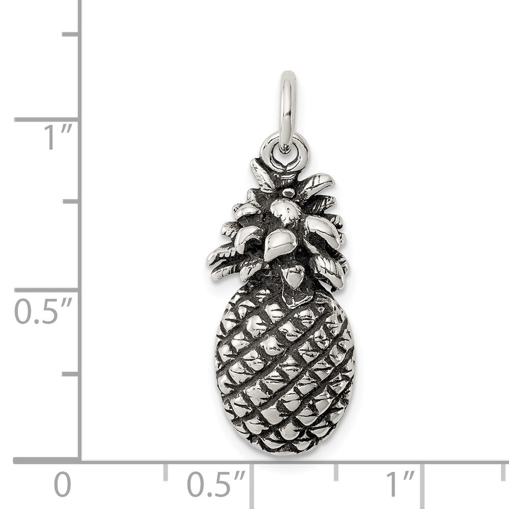 Sterling Silver Antiqued Pineapple Charm QC7705