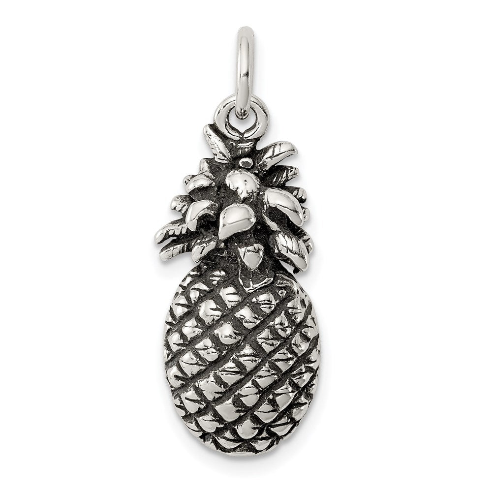 Sterling Silver Antiqued Pineapple Charm QC7705