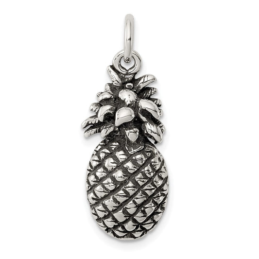 Sterling Silver Antiqued Pineapple Charm QC7705