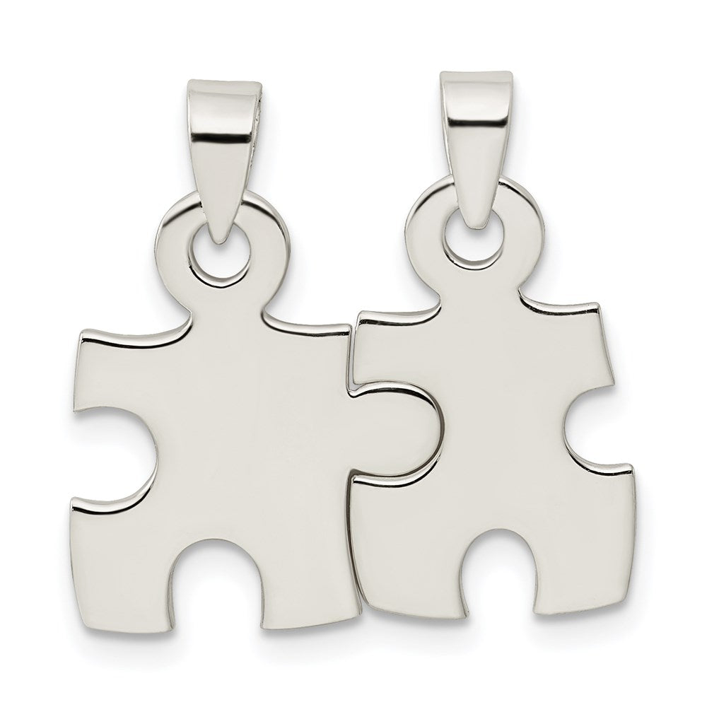 Sterling Silver Polished Puzzle Pieces Pendant QC7719