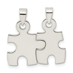 Sterling Silver Polished Puzzle Pieces Pendant QC7719