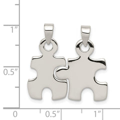 Sterling Silver Polished Puzzle Pieces Pendant QC7719