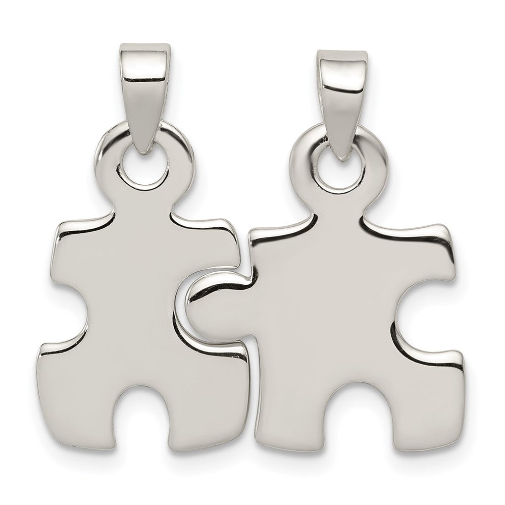 Sterling Silver Polished Puzzle Pieces Pendant QC7719