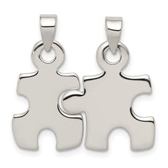 Sterling Silver Polished Puzzle Pieces Pendant QC7719