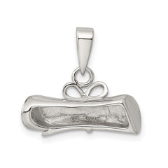 Sterling Silver Rhodium-plated Rolled-Up Diploma Charm QC7756