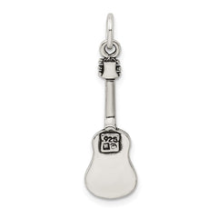Sterling Silver Antiqued Acoustic Guitar Charm QC7765