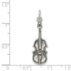 Sterling Silver Antiqued Viola Charm QC7766