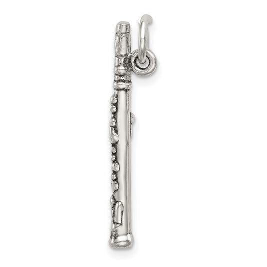 Sterling Silver Antiqued Clarinet Charm QC7769