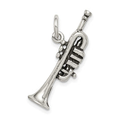 Sterling Silver Antiqued Trumpet Charm QC7770