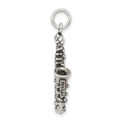 Sterling Silver Antiqued Saxophone Charm QC7773