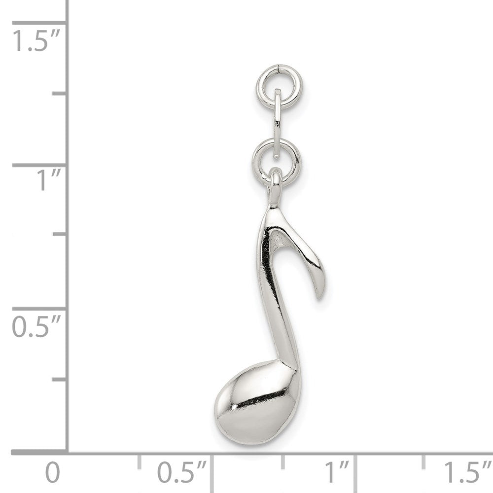 Sterling Silver Polished Music Note Charm QC7781
