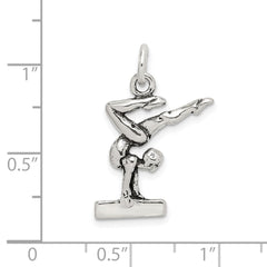Sterling Silver Antiqued Gymnasts Charm QC7784