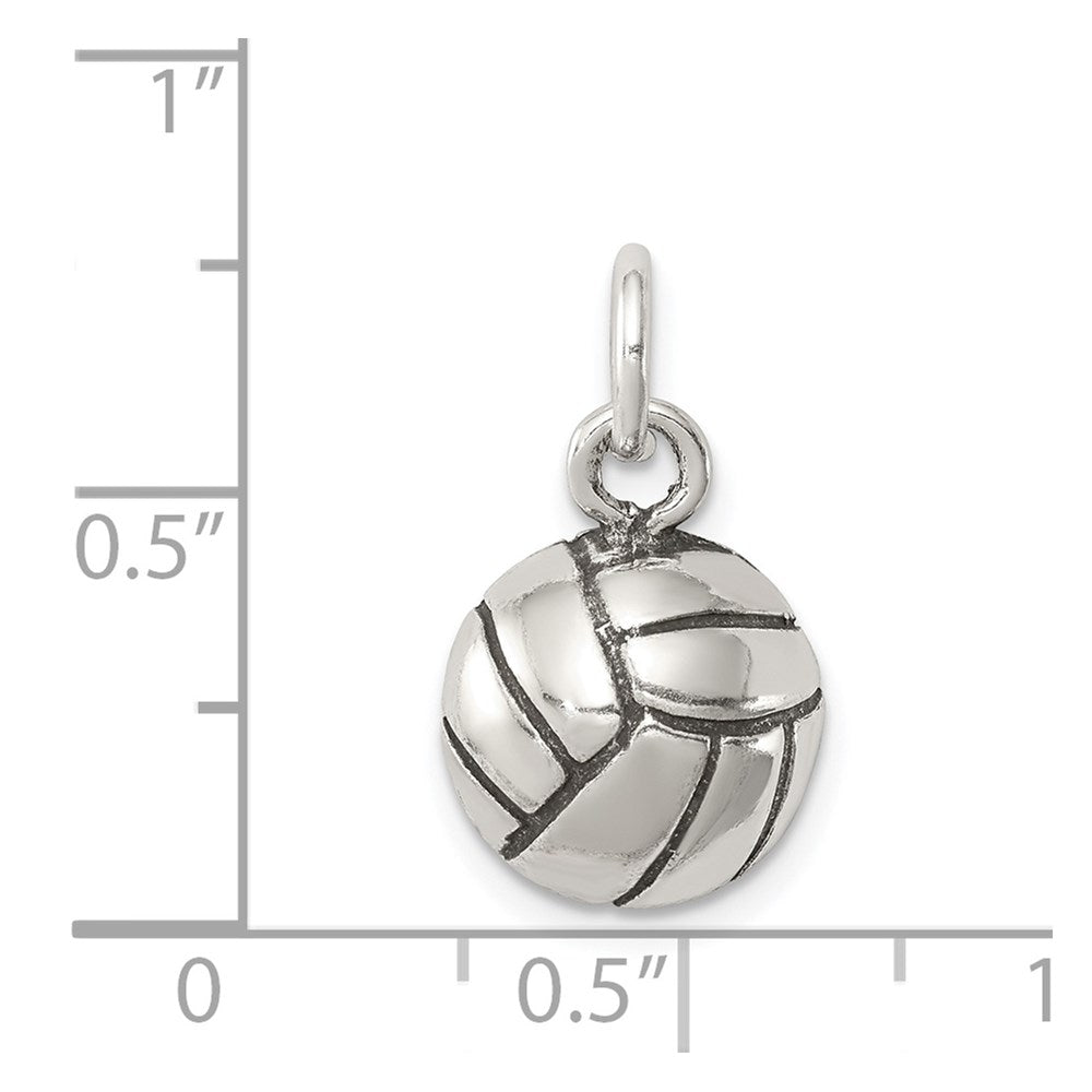 Sterling Silver Antiqued Volleyball Charm QC7793