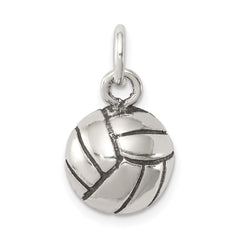 Sterling Silver Antiqued Volleyball Charm QC7793