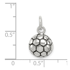 Sterling Silver Antiqued Soccer Ball Charm QC7799