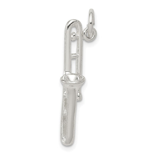 Sterling Silver Trombone Charm QC780