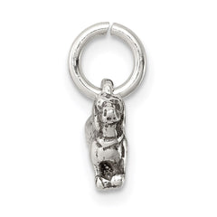 Sterling Silver Antiqued Dog Charm QC7832
